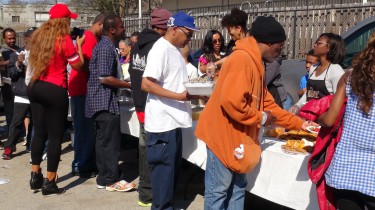 3/4/14, The homeless is  fed by ICare Atlanta, founded  by a former homeless vet Anthony Delgado.  Food is served in downtown Atlanta, on Pine st. & Courtland where a large homeless population reside.